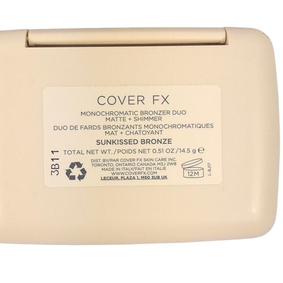 Cover FX Monochromatic Cheek Duo Bronzer Matte + Shimmer Sunkissed Bronze - Picture 8 of 9